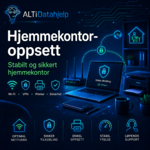 Hjemmekontor-oppsett